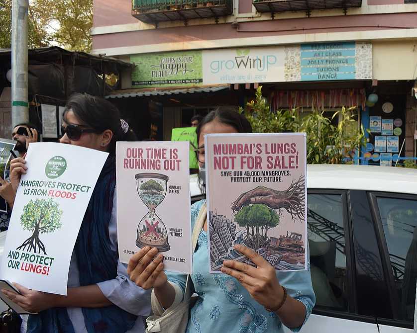 Citizens Protest In Mumbai To Oppose Coastal Road Project Threatening Mangroves