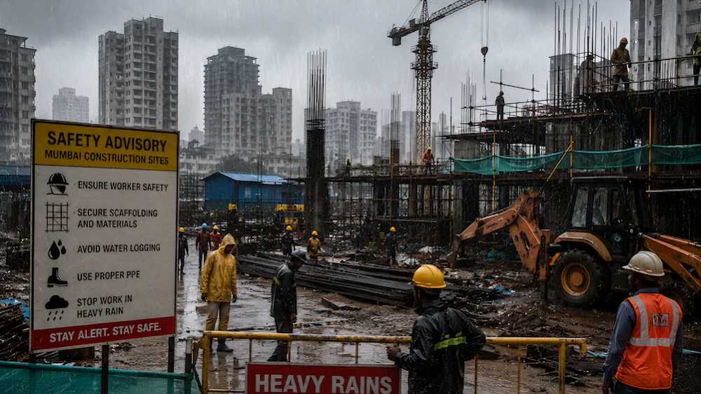 BMC Issues Safety Advisory For Construction Sites Amid Heavy Rains Following Bhandup Road Cave-In