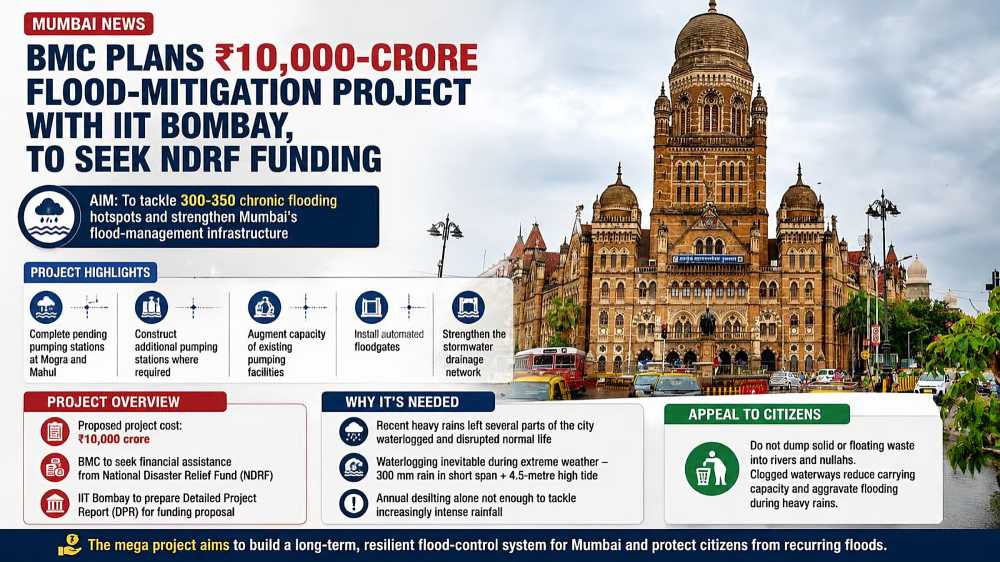 BMC Plans Rs 10,000-Crore Flood Mitigation Project With IIT Bombay, Eyes NDRF Funding