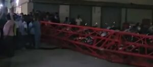 Crane Section Falls At Kandivali Construction Site, Motorcycle Damaged